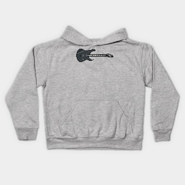 Pixel Black Ape-X 7-String Guitar Kids Hoodie by gkillerb